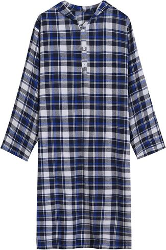 Latuza Men's Nightshirt Cotton Cotton Flannel Sleep Shirt Lightgown in Saudi Arabia