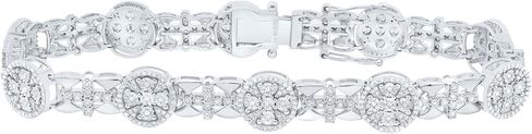 المجوهرات بواسطة Lux Sterling Silver White-Bracelet 1 5/8 CT Diamond Bracelet (8 Inch) in Saudi Arabia
