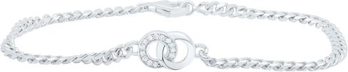 Jewels By Lux Sterling Silver White-Tone 1/10 Ctw Natural Diamond Bracelet (7 Inch) in Saudi Arabia