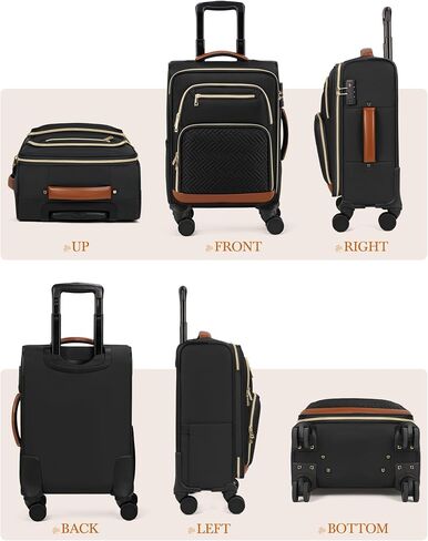 RAKERMORE CARME ON LUGGAGE 22x14x9 Airline Airline Airted ، بحقائب Softside 20 بوصة مع عجلات ، ومجموعات الأمتعة 3 قطع ، وحفلة Rolling على قفل TSA للسفر Weekender in Kuwait