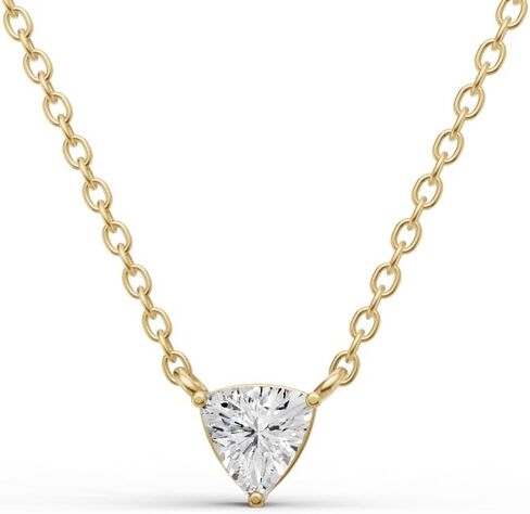 0.25-1 Carat Trillion Cut Lab Grown Diamond Solitaire Floating Pendant With 4 Prong Setting in 14K Gold| Color E-F| VS1-VS2 in Saudi Arabia