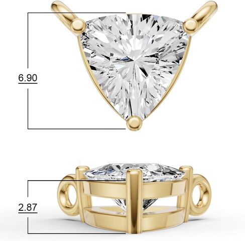 0.25-1 Carat Trillion Cut Lab Grown Diamond Solitaire Floating Pendant With 4 Prong Setting in 14K Gold| Color E-F| VS1-VS2 in Saudi Arabia