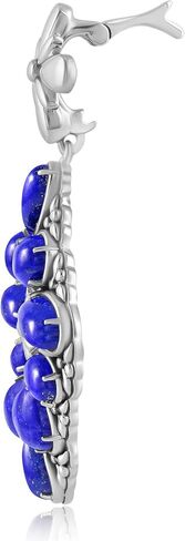 American West Jewelry Sterling Silver Genuine Gemstone Diamond Shaped Cluster Pendant Enhancer in Saudi Arabia