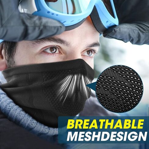 Wtactful Winter Neck Warmer Gaiter (1 pack أو 2 pack) ، قناع الوجه للتنفس للتزلج ، الجليد ، الجري ، المشي لمسافات طويلة in Kuwait