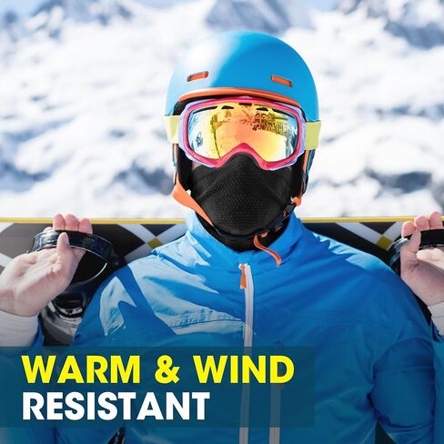 Wtactful Winter Neck Warmer Gaiter (1 pack أو 2 pack) ، قناع الوجه للتنفس للتزلج ، الجليد ، الجري ، المشي لمسافات طويلة in Kuwait