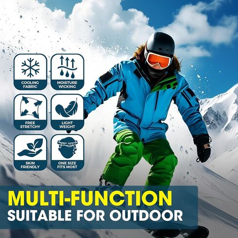 Wtactful Winter Neck Warmer Gaiter (1 pack أو 2 pack) ، قناع الوجه للتنفس للتزلج ، الجليد ، الجري ، المشي لمسافات طويلة in Kuwait