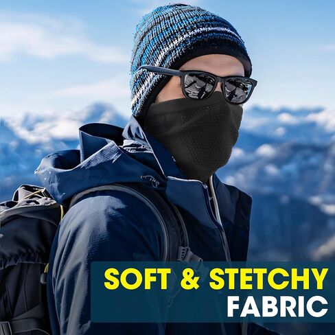 Wtactful Winter Neck Warmer Gaiter (1 pack أو 2 pack) ، قناع الوجه للتنفس للتزلج ، الجليد ، الجري ، المشي لمسافات طويلة in Kuwait