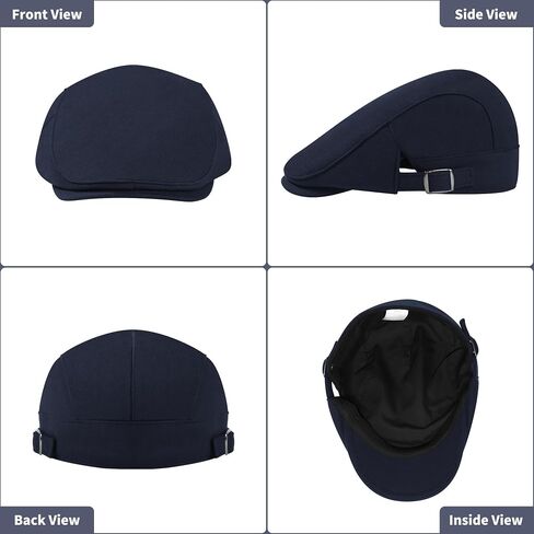 قبعات Newsboy Hat Cotton قابلة للتعديل قبعات مسطحة Ivy Ivy Gatsby Cap Cabbie Golf Hunting Hats for Men in Kuwait