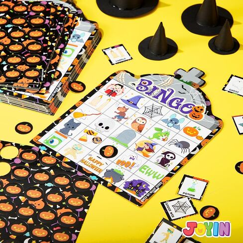 JOYIN 28 Player Halloween Themed Bingo Game Card for School/Family Activities Halloween Party Gifts Halloween Crafts for Classroom School Supplies Board Games in Saudi Arabia