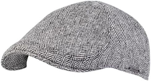 Men's Herringbone Shetland Pub Cap with Curved Peak in Kuwait