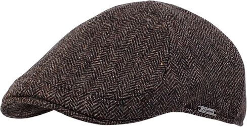 Men's Herringbone Shetland Pub Cap with Curved Peak in Kuwait