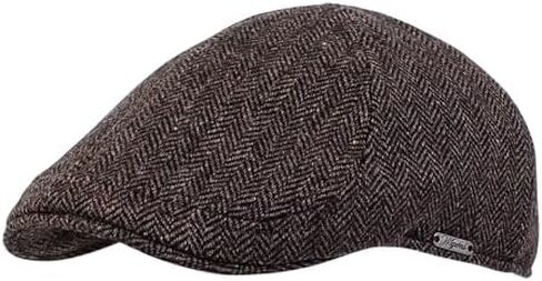 Men's Herringbone Shetland Pub Cap with Curved Peak in Kuwait