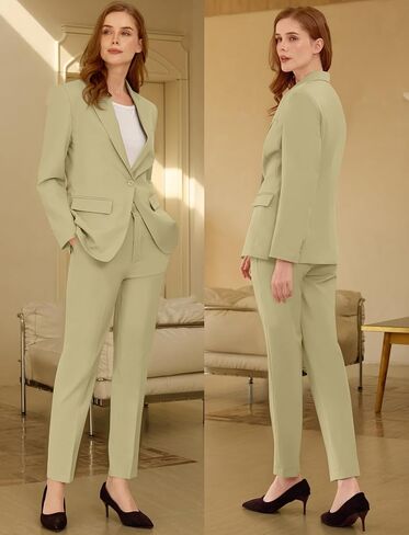 Womens Suit 2 Piece Slim Fit Outfits Suits Professional Blazer with Pants Dressy Casual Suiting Business Office Sets for Work in Saudi Arabia