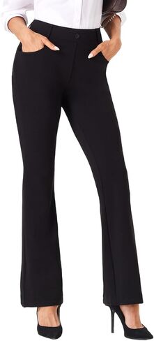 viehunt Womens Straight Leg Stretchy Dress Work Pants Business Office Casual Slacks with Pockets in Kuwait