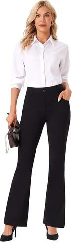 viehunt Womens Straight Leg Stretchy Dress Work Pants Business Office Casual Slacks with Pockets in Kuwait