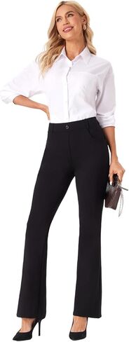 viehunt Womens Straight Leg Stretchy Dress Work Pants Business Office Casual Slacks with Pockets in Kuwait