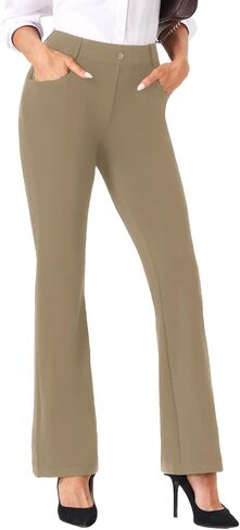 viehunt Womens Straight Leg Stretchy Dress Work Pants Business Office Casual Slacks with Pockets in Saudi Arabia
