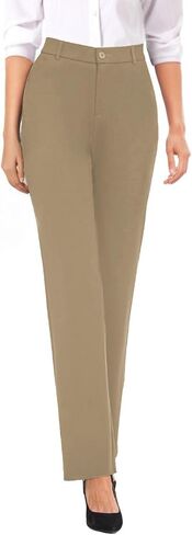 viehunt Womens Straight Leg Stretchy Dress Work Pants Business Office Casual Slacks with Pockets in Saudi Arabia