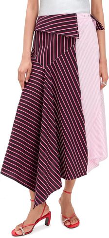 Marques'Almeida Women's Limged Stripes Patchwork Wrap Midi Skirt in Saudi Arabia