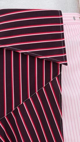 Marques'Almeida Women's Limged Stripes Patchwork Wrap Midi Skirt in Saudi Arabia