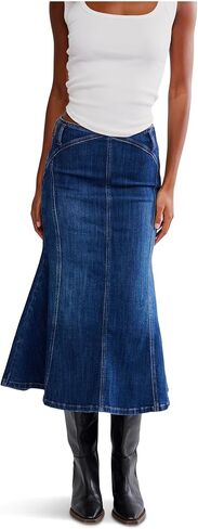 Free People Women's Zia Denim Skirt in Saudi Arabia