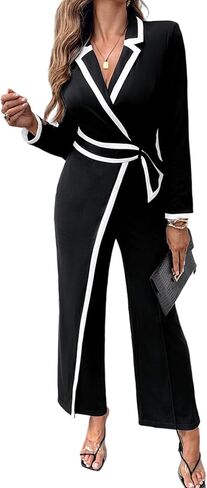 نلادة أمامية تشيكم للنساء 2025 ألواح التباين طويلة الأكمام ذات الأكمام الطويلة المنقوقة على الكتفين بذلة غير رسمية in Kuwait