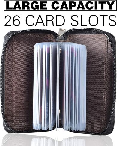 Easyoulife Leature Leather Card Card Szipper Wallet مع 26 فتحات بطاقة in Kuwait