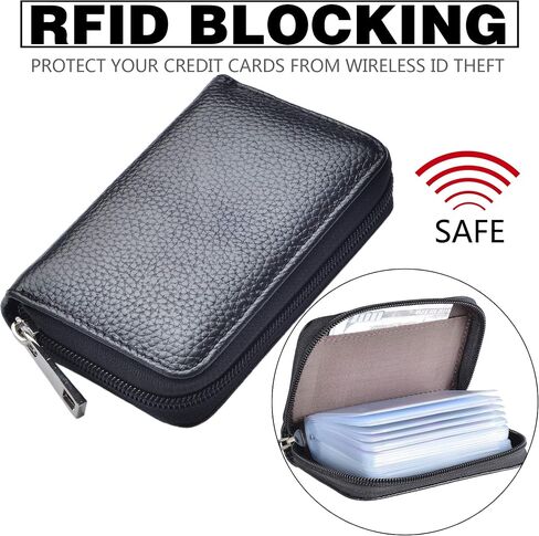 Easyoulife Leature Leather Card Card Szipper Wallet مع 26 فتحات بطاقة in Kuwait