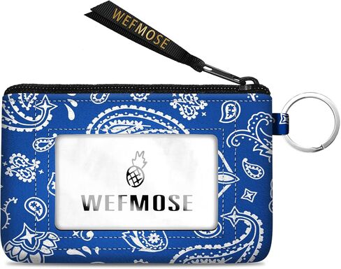 RFID Small Wallet Keychain with Clear ID Window Zipper Cute ID Case Coin Purse for Women Water Resistant Coin Pouch-Moon and Star Keychain Wallet in Saudi Arabia