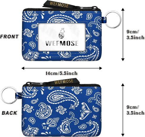 RFID Small Wallet Keychain with Clear ID Window Zipper Cute ID Case Coin Purse for Women Water Resistant Coin Pouch-Moon and Star Keychain Wallet in Saudi Arabia