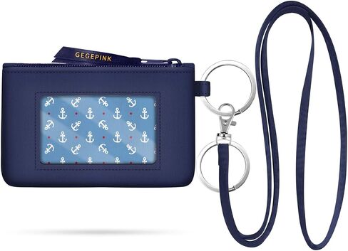 معرف CASE CEYKIAN WALLET مع الحبل RFID الحد الأدنى من كيس عملة معدنية صغيرة مقاومة للمياه مع نافذة هوية واضحة من سوستة زهرة زهرة أسود in Kuwait