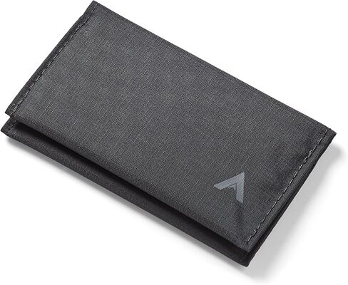حامل بطاقة Allett ، Jet Black | نايلون ، bifold ، يحمل بطاقات عمل 2-12 ، رقيقة ، الحد الأدنى ، الجيب الأمامي | للرجال والنساء in Kuwait