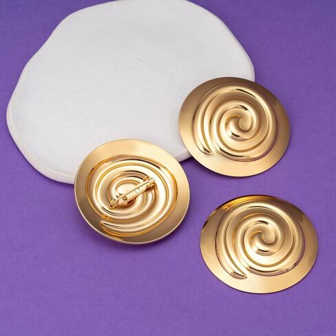 3PCS Greek Goddess Costume Brooch Women Golden Spiral Pins Halloween Dress up Accessories Princess Party Supplies in Saudi Arabia