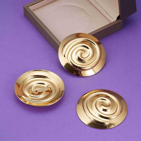 3PCS Greek Goddess Costume Brooch Women Golden Spiral Pins Halloween Dress up Accessories Princess Party Supplies in Saudi Arabia