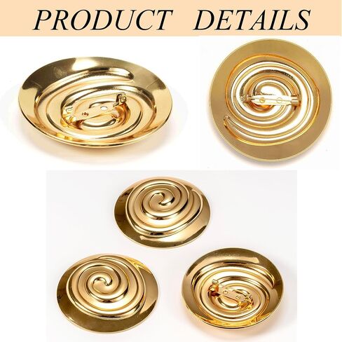 3PCS Greek Goddess Costume Brooch Women Golden Spiral Pins Halloween Dress up Accessories Princess Party Supplies in Saudi Arabia