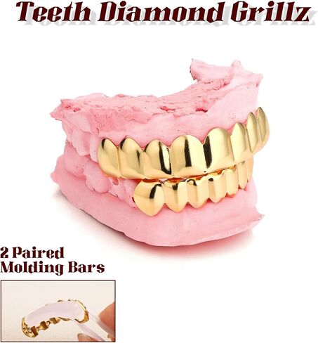 مجموعة شوائح Ubgicig Grillz ، شوايات الأسنان لأسنانك ، رجال الأسنان ، مصاصي الدماء المزيف في عيد الهالوين كبسولات المجوهرات in Kuwait