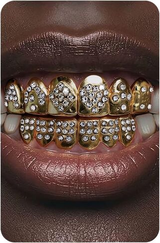 UBGICIG Grillz Grill Set, Dental Grills for Your Teeth, Grillz Teeth Men, Vampire Fake Halloween Teeth Caps Jewelry in Kuwait