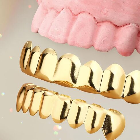 مجموعة شوائح Ubgicig Grillz ، شوايات الأسنان لأسنانك ، رجال الأسنان ، مصاصي الدماء المزيف في عيد الهالوين كبسولات المجوهرات in Kuwait