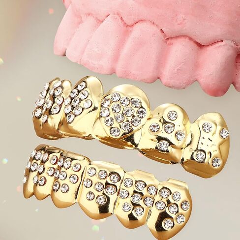 UBGICIG Grillz Grill Set, Dental Grills for Your Teeth, Grillz Teeth Men, Vampire Fake Halloween Teeth Caps Jewelry in Kuwait