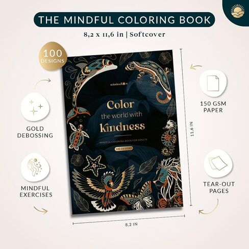 كتاب تلوين Mindmellow "أفكاري" للبالغين والمراهقين - كتاب تلوين لاسترخاء البالغين - اليقظة والسلام من خلال كتاب التلوين - تخفيف التوتر in Kuwait