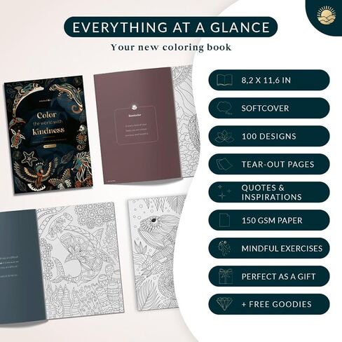 كتاب تلوين Mindmellow "أفكاري" للبالغين والمراهقين - كتاب تلوين لاسترخاء البالغين - اليقظة والسلام من خلال كتاب التلوين - تخفيف التوتر in Kuwait
