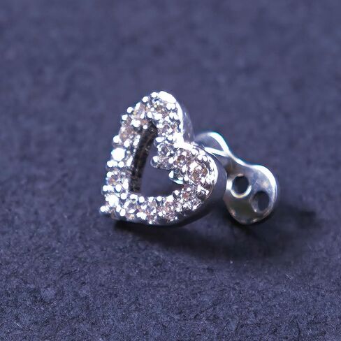 Dermal Top Heart-Shaped with Clear CZ and Titanium F136 Dermal Piercing Jewelry Base, 2 Pack in Saudi Arabia