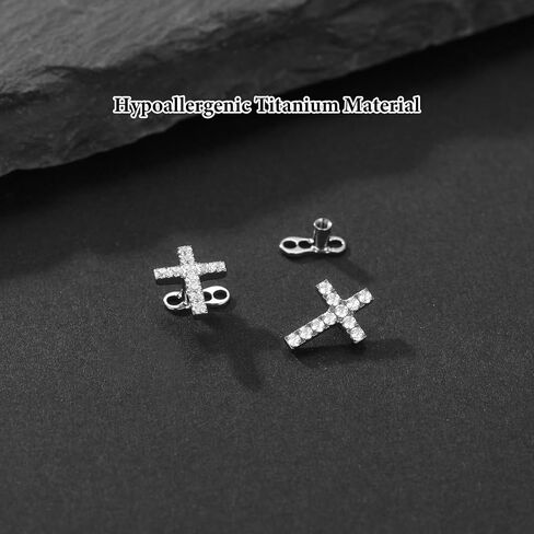Xpircn Titanium 14G Micro Dermal Anchor Tops Crystal Top Dermal Piercings Surface Skin Piercing Body Jewelry in Saudi Arabia