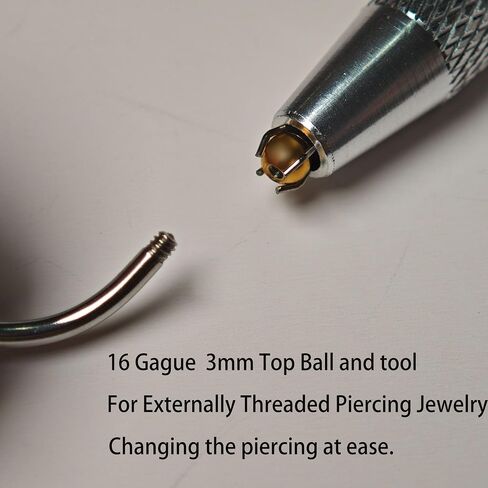 استبدال الذهب كرات ثقب 16G 3MM متوافقة مع الحاجز المربوطة خارجيا ، الأذن ، بيرات لابريت وأداة جرب الكرة الثقب ، 12 قطعة in Saudi Arabia