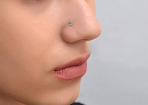 تصميم السلاحف الحجرية الكريستالية 22 مقياس 925 الجنيه الاسترليني الفضة المستقيم دبوس الأنف - أنف أنف - حلقة الأنف الصغيرة - أنف ثقب المجوهرات in Saudi Arabia