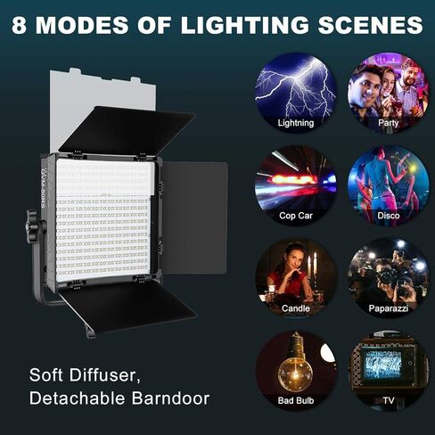 GVM 1500D RGB LED Video Light with Softbox, 75W Video Lighting Kit with Bluetooth Control, 3 Packs Led Panel Light for Photography, YouTube Studio, Broadcasting, 18 Kinds Lighting Scene in Saudi Arabia