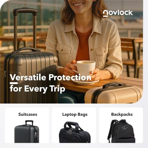 TSA Approved Luggage Locks | Inspection Indicator, 4-Digit Combination, Durable Zinc Alloy | for Suitcases, Backpacks, Travel Bags | Black, 2-Pack in Kuwait