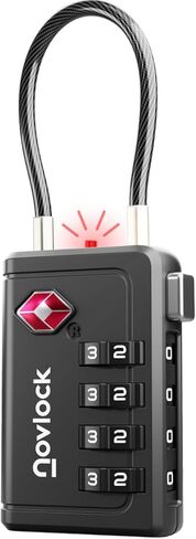 TSA Approved Luggage Locks | Inspection Indicator, 4-Digit Combination, Durable Zinc Alloy | for Suitcases, Backpacks, Travel Bags | Black, 2-Pack in Kuwait