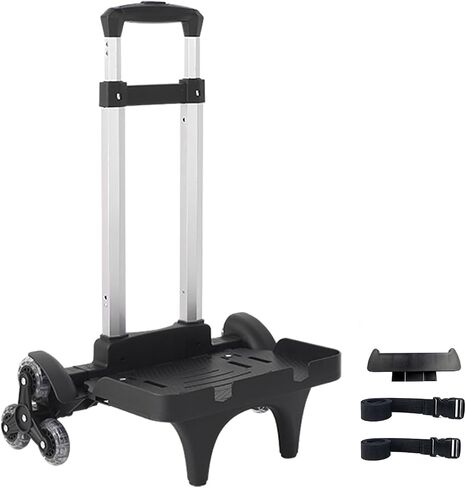 Backpack Trolley Wheeled Cart- Foldable Aluminium Alloy Hand Truck with 3 Wheels and Luggage Strap for Backpacks and Travel Luggage,Backpack Cart with Edge Guard Base,Rolling Backpack Dolly in Saudi Arabia