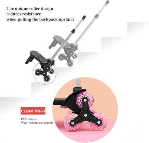 Backpack Trolley Wheeled Cart- Foldable Aluminium Alloy Hand Truck with 3 Wheels and Luggage Strap for Backpacks and Travel Luggage,Backpack Cart with Edge Guard Base,Rolling Backpack Dolly in Saudi Arabia